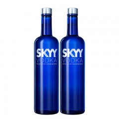 美国SKYY深蓝牌原味蓝天伏特加*2瓶组合正品洋酒鸡尾酒 原装进口 正品行货 品质保障